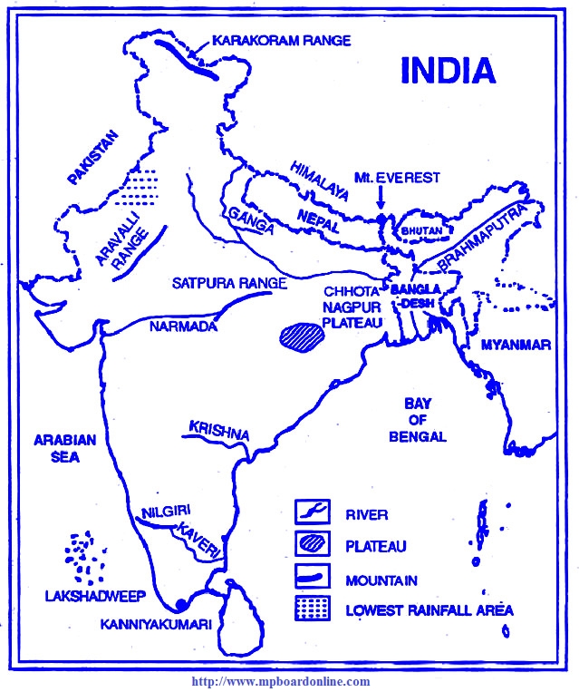Show the following on the outline map of India : (i) Karakoram Range ...
